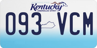 KY license plate 093VCM