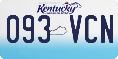 KY license plate 093VCN