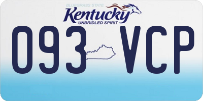 KY license plate 093VCP