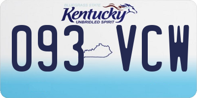 KY license plate 093VCW