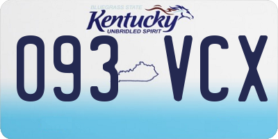 KY license plate 093VCX