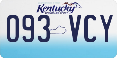 KY license plate 093VCY
