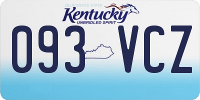 KY license plate 093VCZ