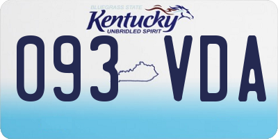 KY license plate 093VDA