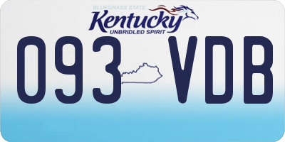 KY license plate 093VDB