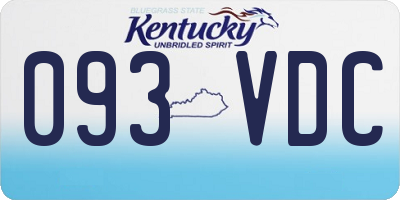 KY license plate 093VDC