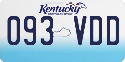 KY license plate 093VDD