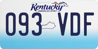 KY license plate 093VDF