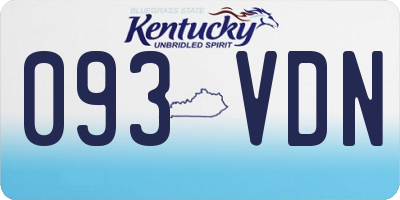 KY license plate 093VDN