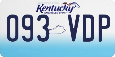 KY license plate 093VDP