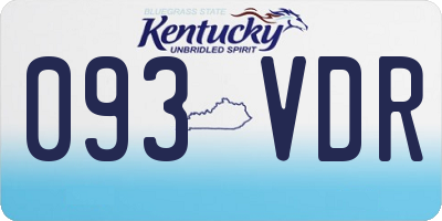KY license plate 093VDR