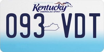 KY license plate 093VDT