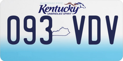 KY license plate 093VDV