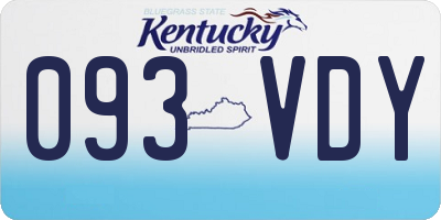 KY license plate 093VDY