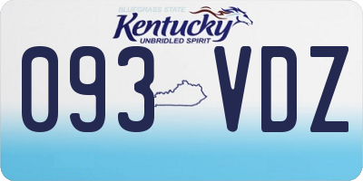 KY license plate 093VDZ
