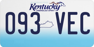 KY license plate 093VEC