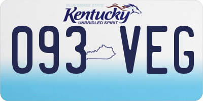 KY license plate 093VEG