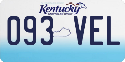 KY license plate 093VEL
