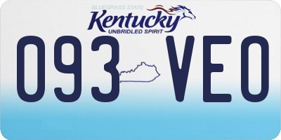 KY license plate 093VEO