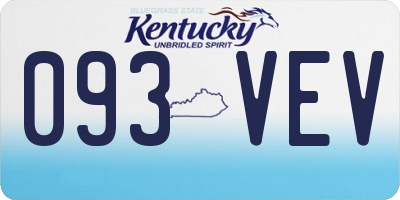 KY license plate 093VEV