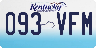 KY license plate 093VFM