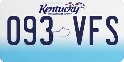 KY license plate 093VFS