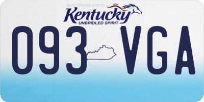 KY license plate 093VGA