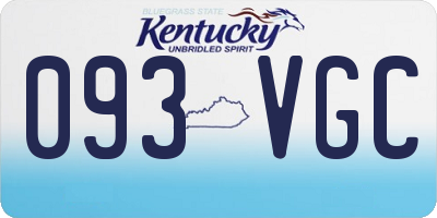 KY license plate 093VGC