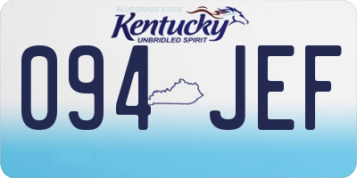 KY license plate 094JEF