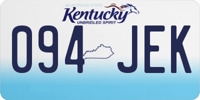 KY license plate 094JEK