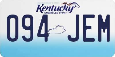 KY license plate 094JEM
