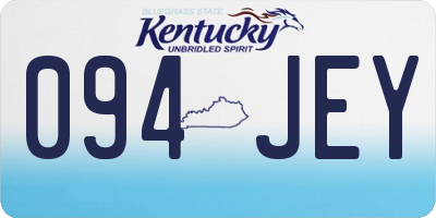 KY license plate 094JEY