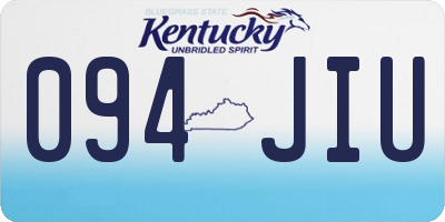 KY license plate 094JIU