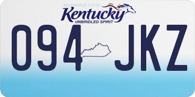 KY license plate 094JKZ