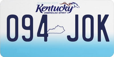 KY license plate 094JOK