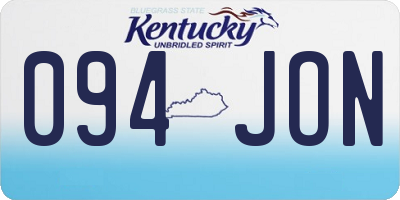 KY license plate 094JON