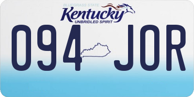 KY license plate 094JOR