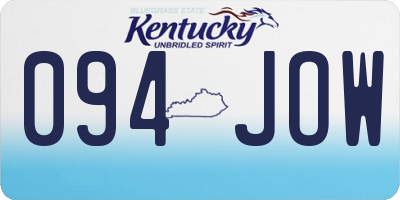KY license plate 094JOW