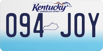 KY license plate 094JOY