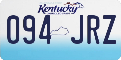 KY license plate 094JRZ