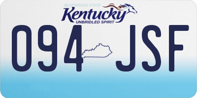 KY license plate 094JSF