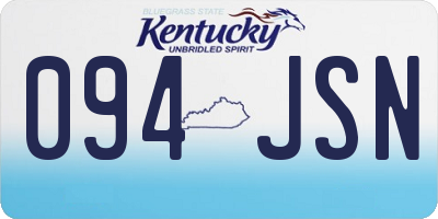 KY license plate 094JSN