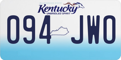 KY license plate 094JWO
