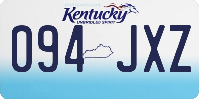 KY license plate 094JXZ