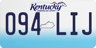KY license plate 094LIJ