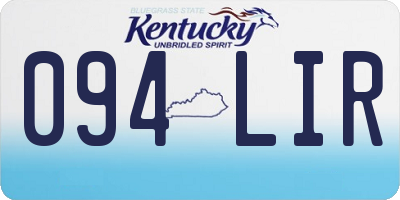 KY license plate 094LIR
