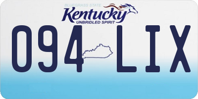 KY license plate 094LIX