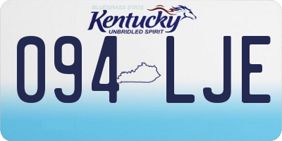 KY license plate 094LJE