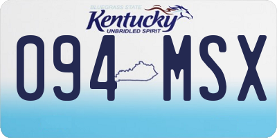 KY license plate 094MSX