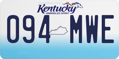 KY license plate 094MWE